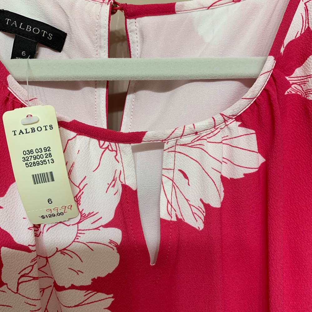 Beautiful pink floral dress, lined, size 6